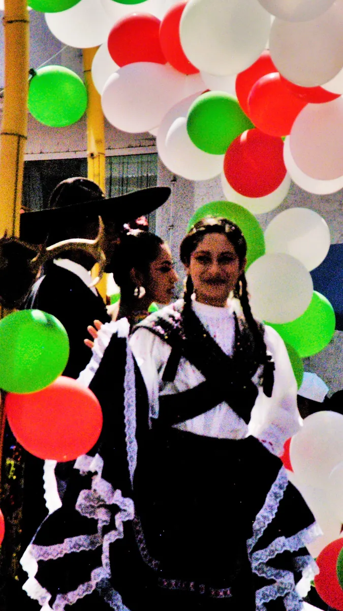 A woman dressed as an Adelita in a November 20 Revolution Day parade